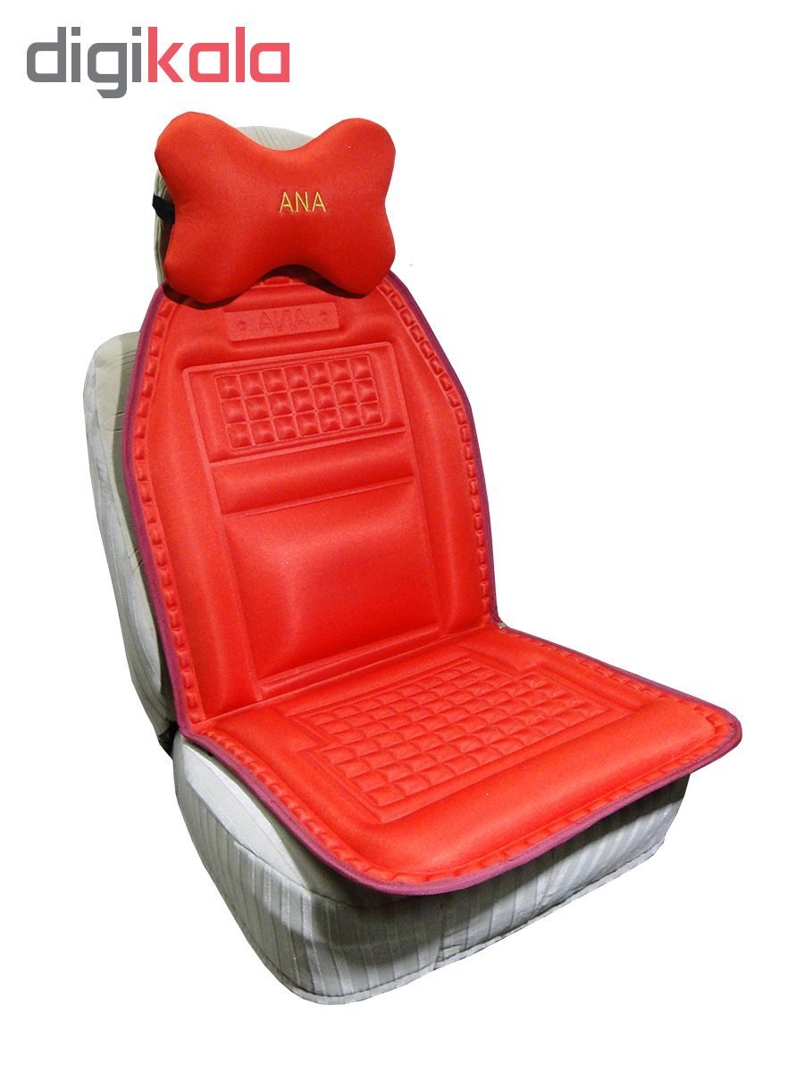 پشتی صندلی خودرو آنا کد 15 به همراه پشت گردنی صندلی خودرو و  کاور کمربند ایمنی مجموعه 4 عددی