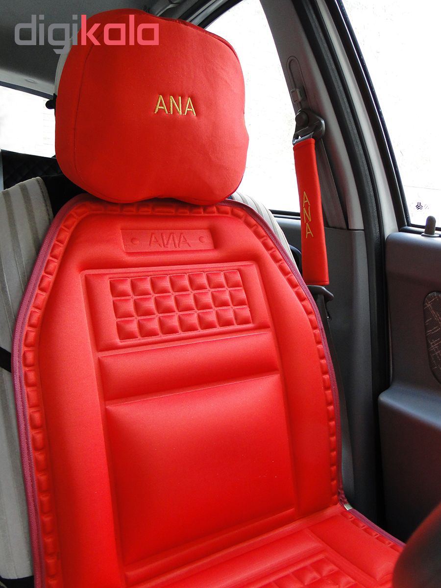 پشتی صندلی خودرو آنا کد 13 به همراه پشت گردنی صندلی خودرو و  کاور کمربند ایمنی مجموعه 7 عددی
