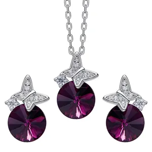 نیم ست نقره زنانه GN8914 با سنگ سواروسکی