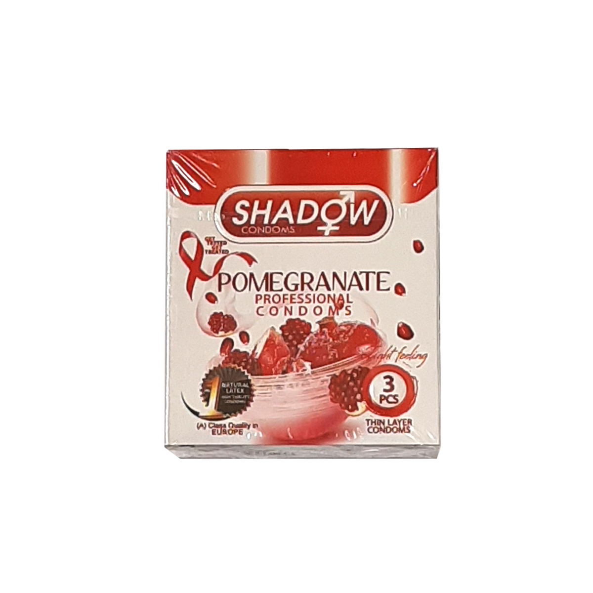 کاندوم شادو مدل pomegranate بسته 3 عددی