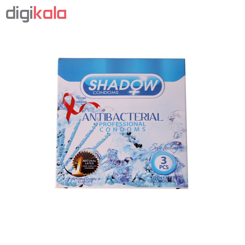 کاندوم شادو مدل antibacterial بسته 3 عددی