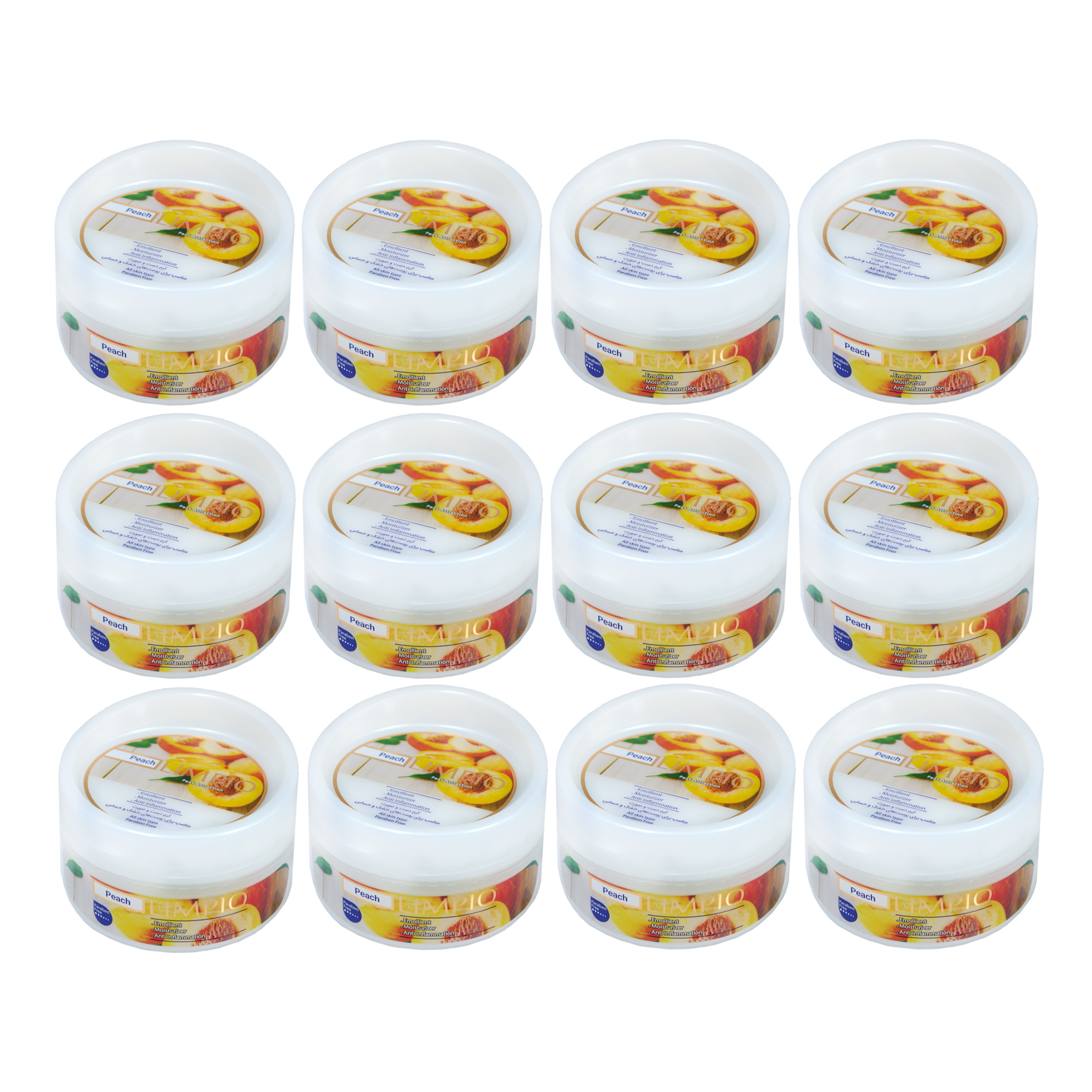 کرم مرطوب کننده لیمپیو مدل Peach حجم 200 میلی لیتر مجموعه 12 عددی