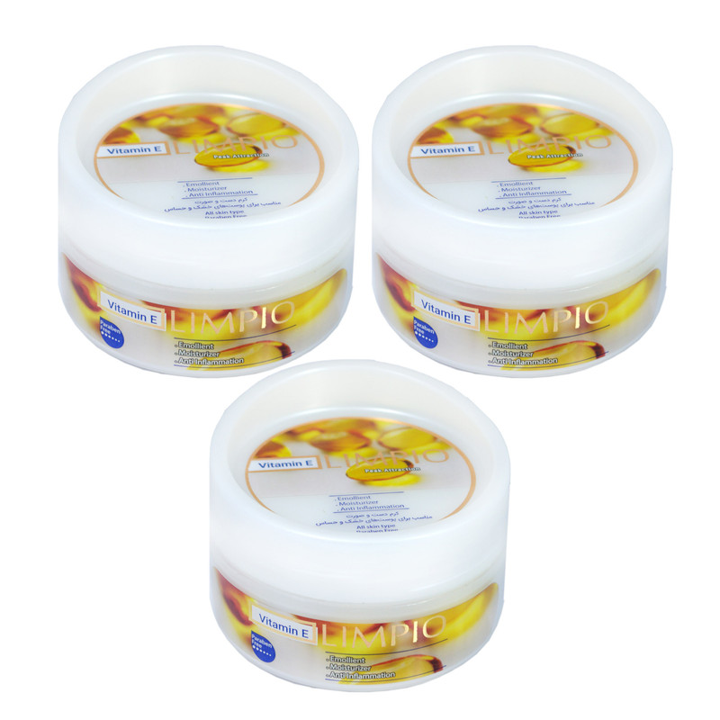کرم مرطوب کننده لیمپیو مدل Vitamin E حجم 200 میلی لیتر مجموعه 3 عددی