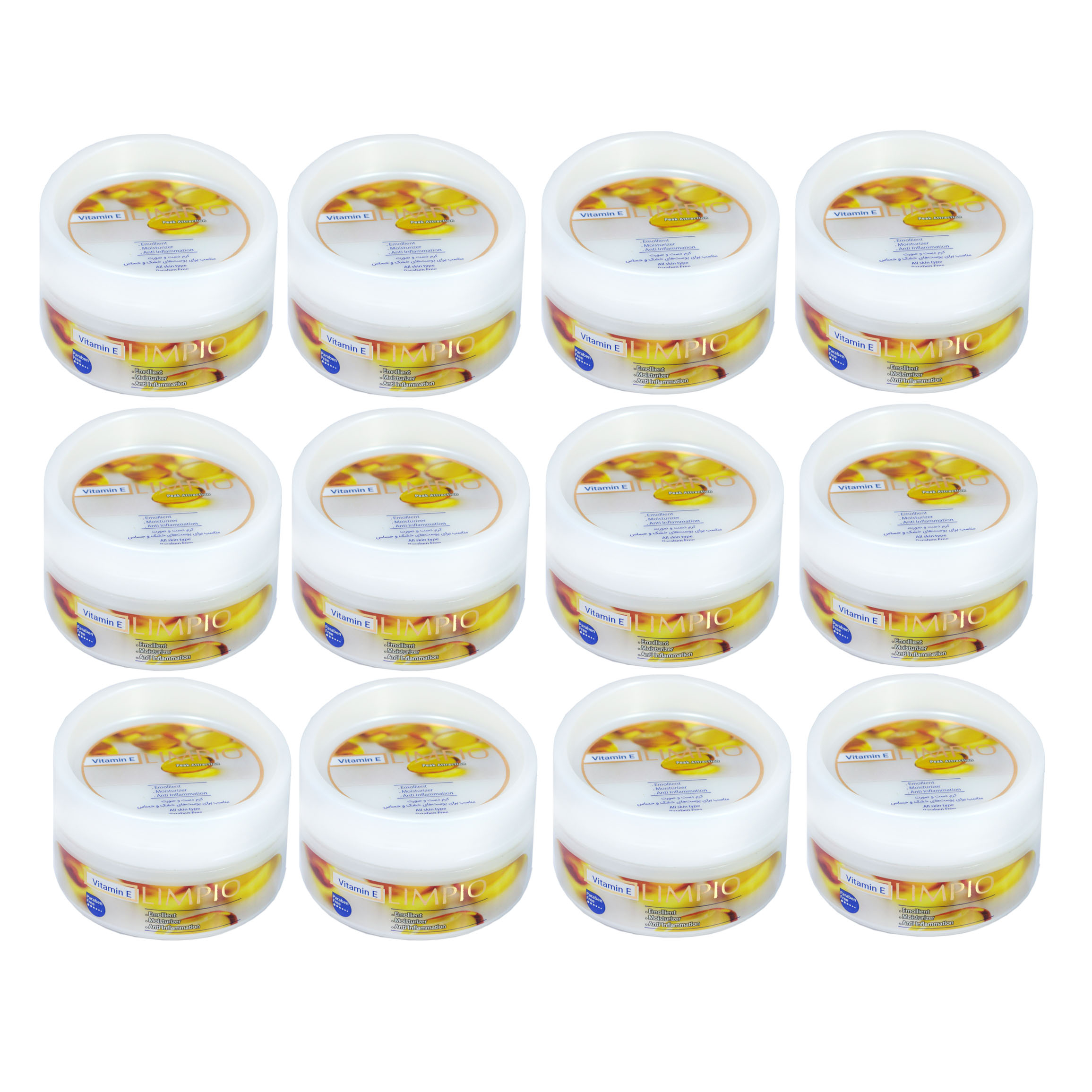 کرم مرطوب کننده لیمپیو مدل Vitamin E حجم 200 میلی لیتر مجموعه 12 عددی