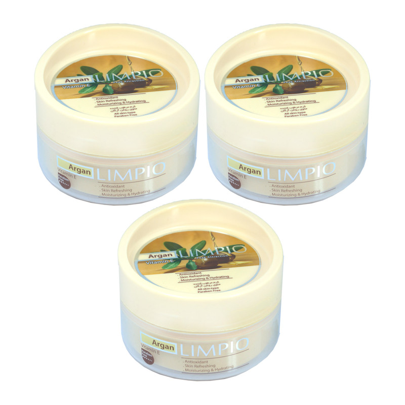 کرم مرطوب کننده لیمپیو مدل Argan Oil حجم 200 میلی لیتر مجموعه 3 عددی