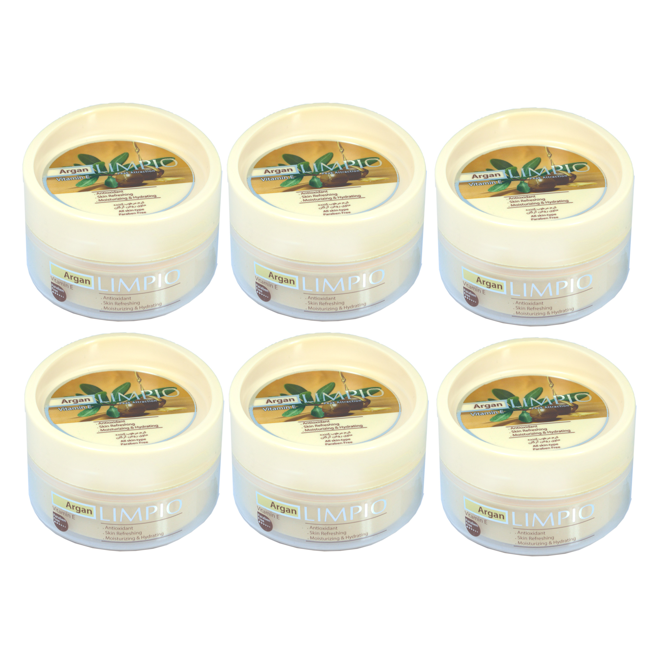 کرم مرطوب کننده لیمپیو مدل Argan Oil حجم 200 میلی لیتر مجموعه 6 عددی