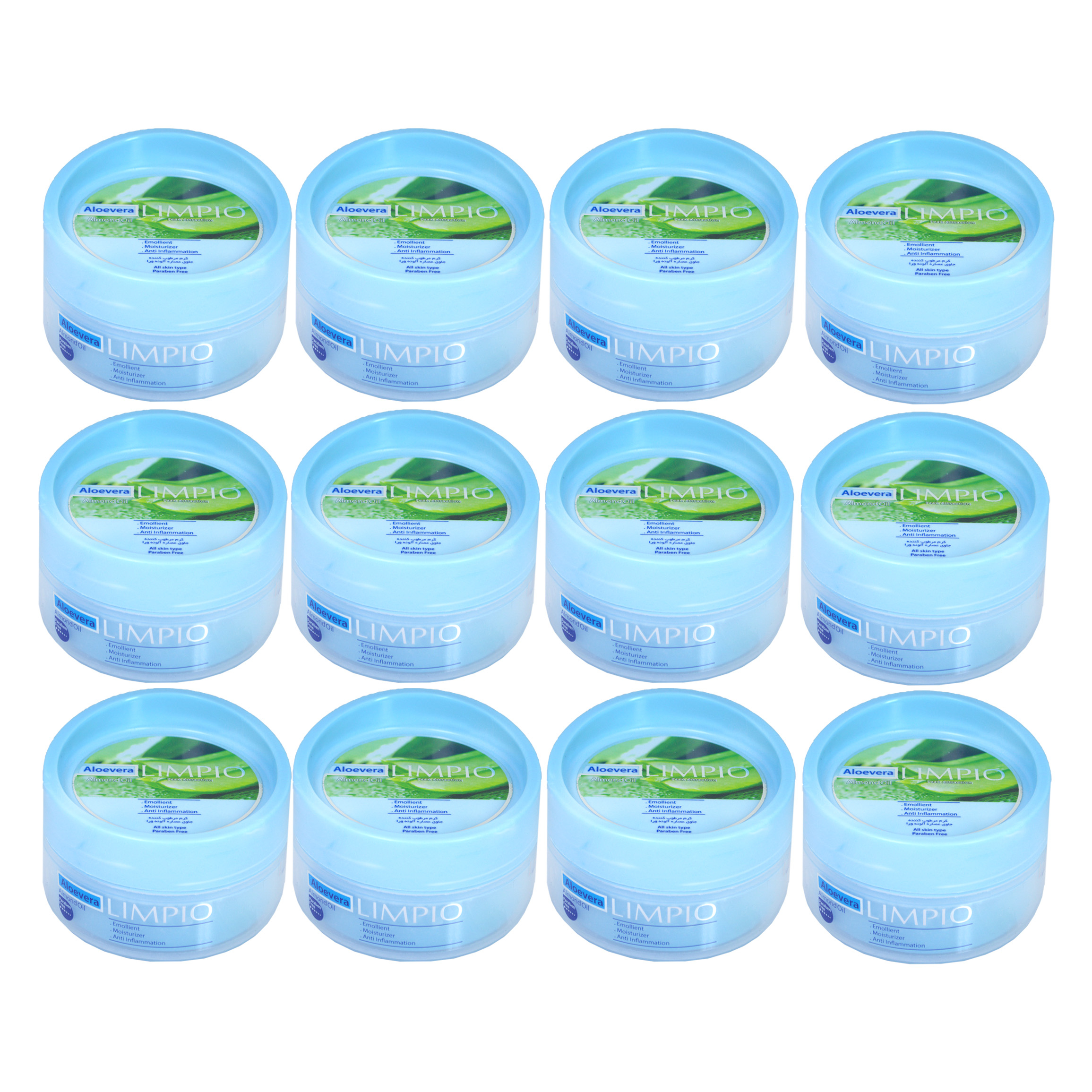 کرم مرطوب کننده لیمپیو مدل Aloe vera حجم 200 میلی لیتر مجموعه 12 عددی
