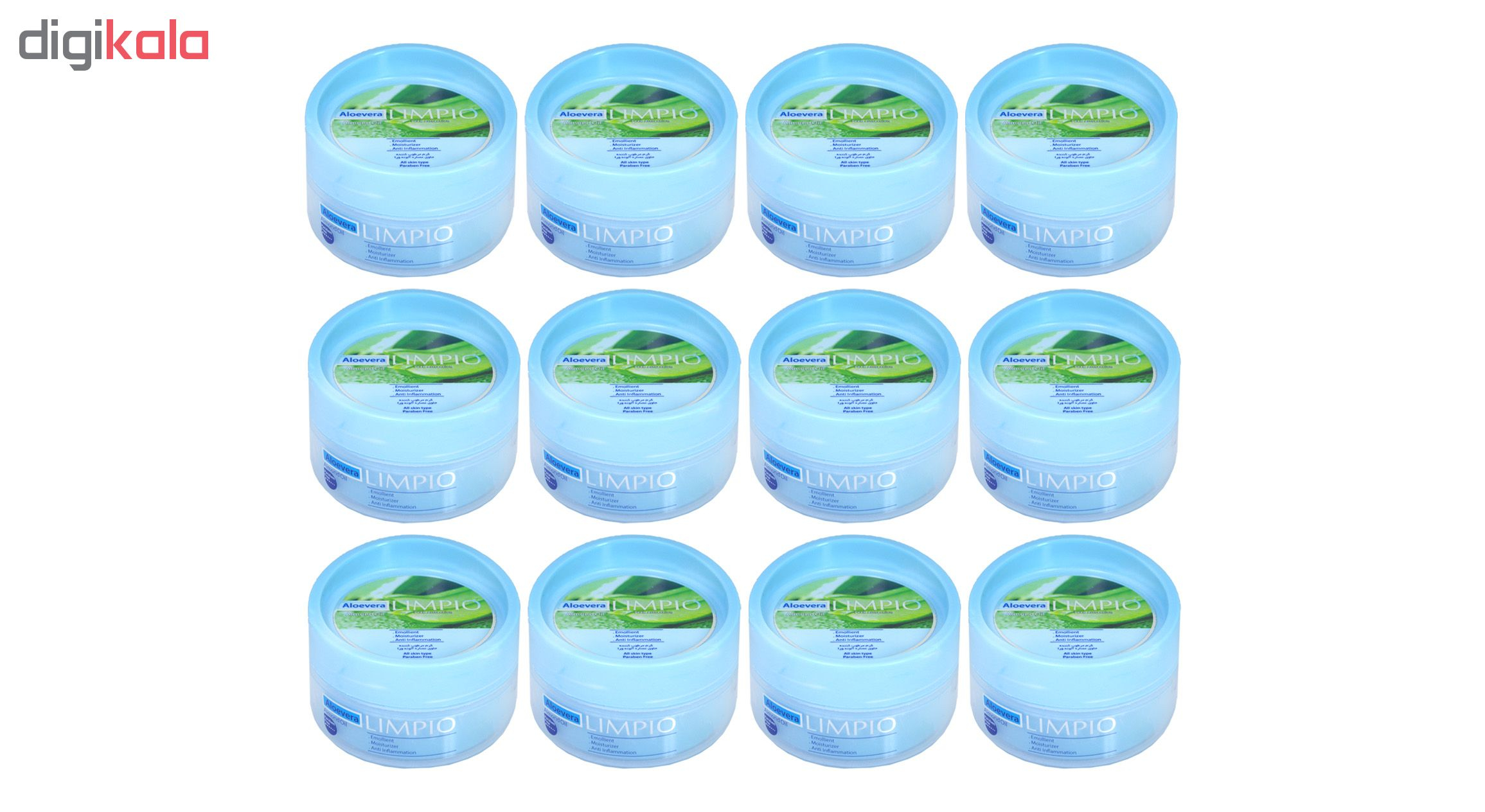 کرم مرطوب کننده لیمپیو مدل Aloe vera حجم 200 میلی لیتر مجموعه 12 عددی