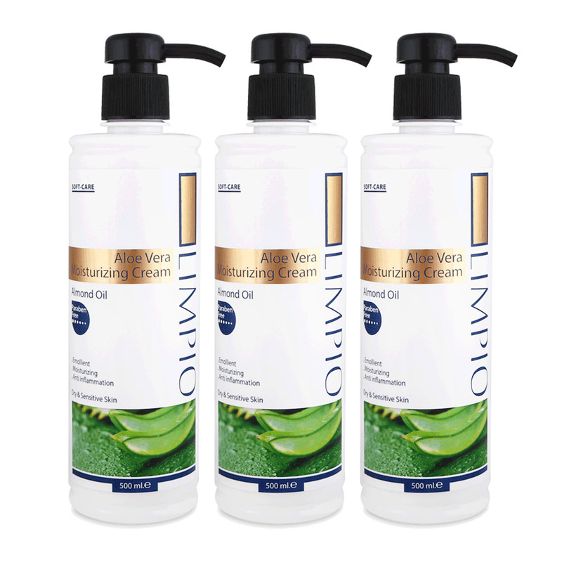کرم مرطوب کننده لیمپیو مدل Aloe vera حجم 500 میلی لیتر مجموعه 3 عددی