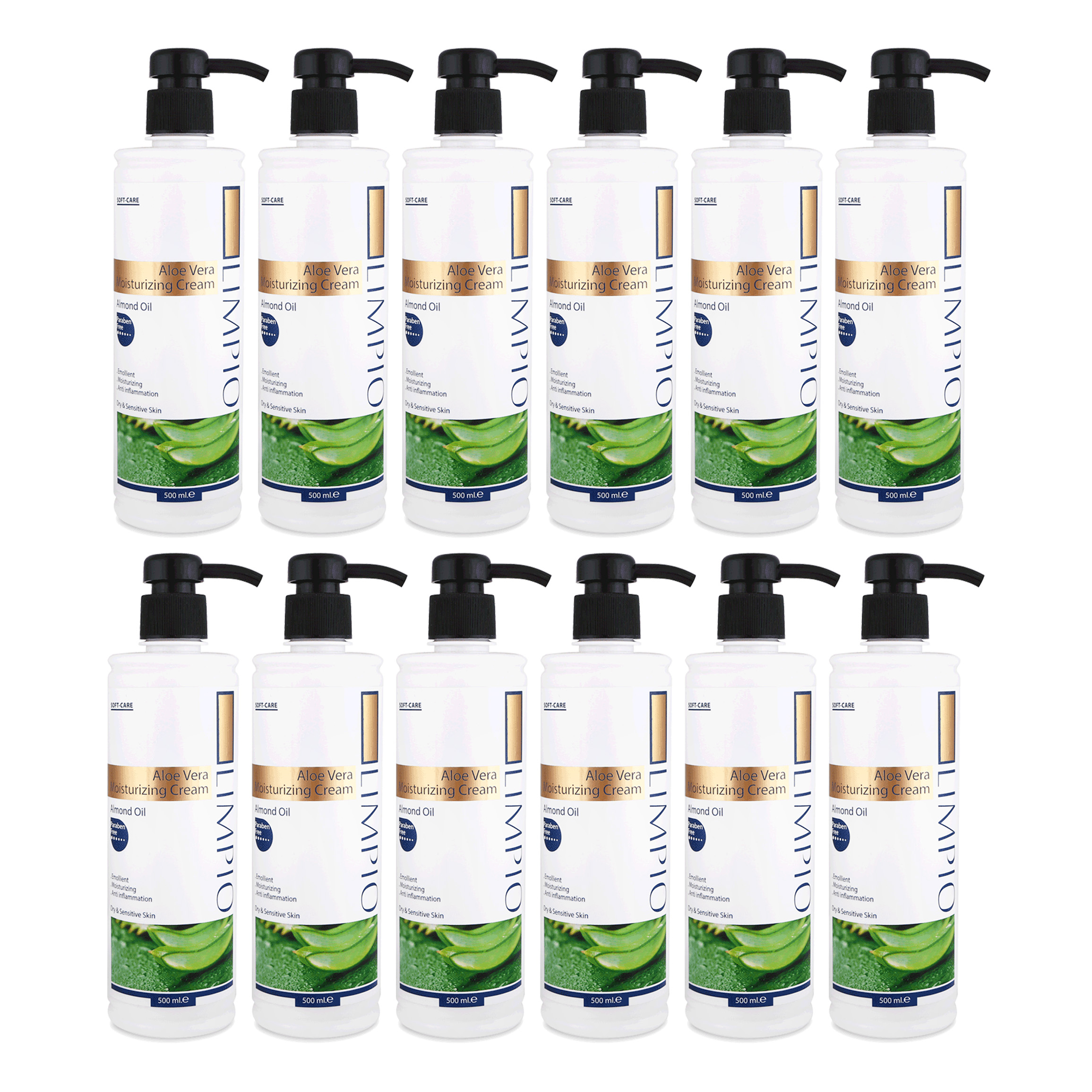 کرم مرطوب کننده لیمپیو مدل Aloe vera حجم 500 میلی لیتر مجموعه 12 عددی
