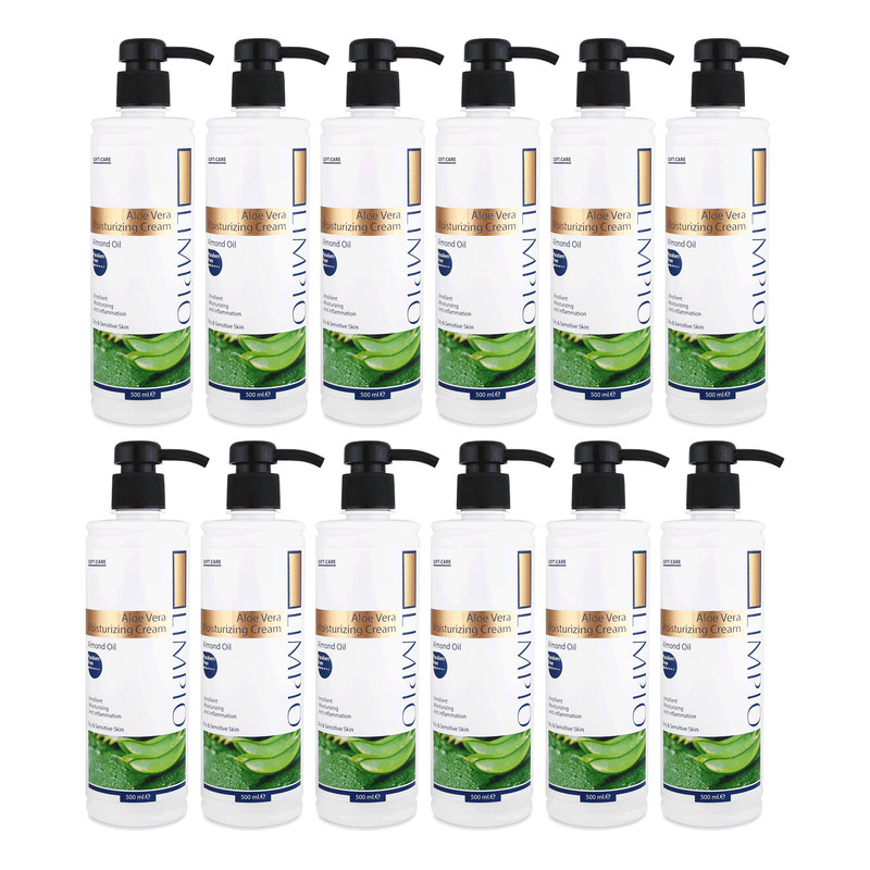کرم مرطوب کننده لیمپیو مدل Aloe vera حجم 500 میلی لیتر مجموعه 12 عددی