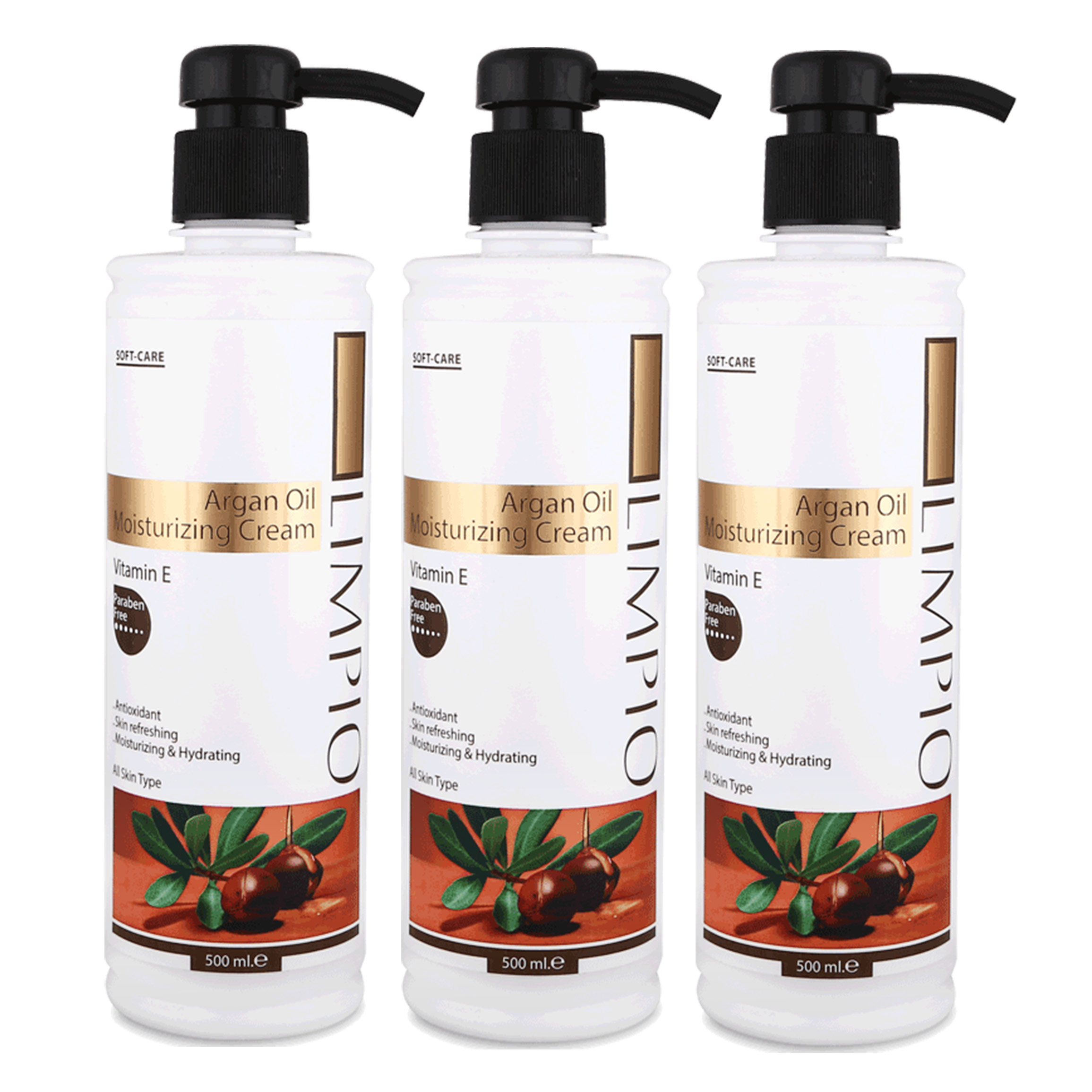 کرم مرطوب کننده لیمپیو مدل Argan Oil حجم 500 میلی لیتر مجموعه 3 عددی