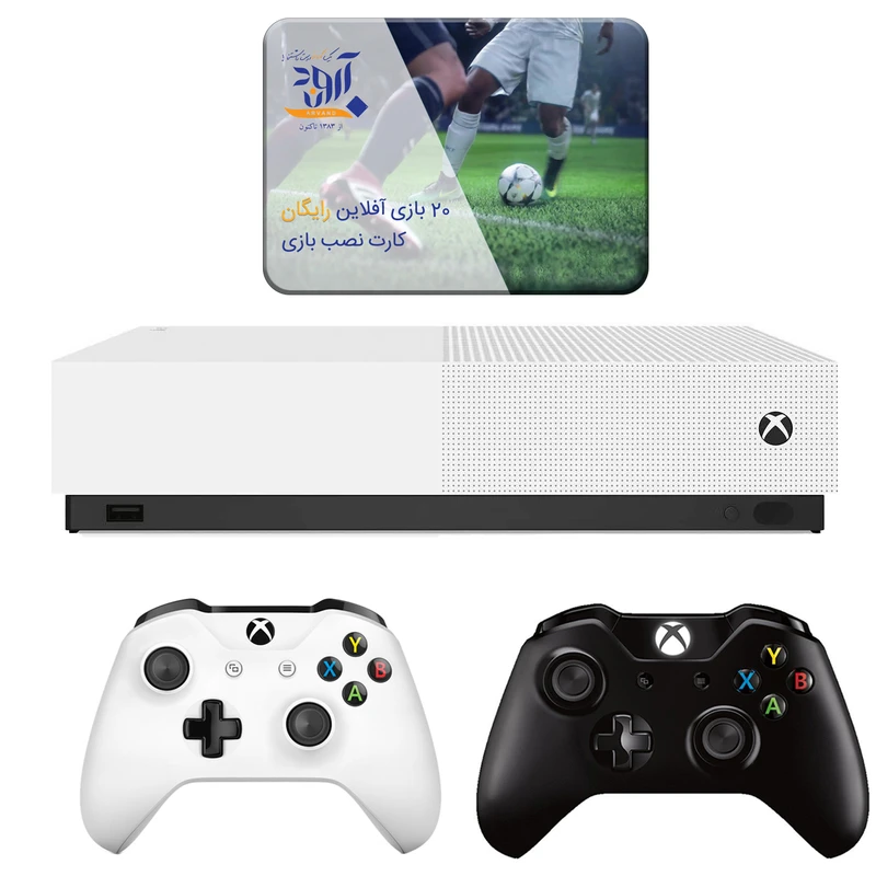 مجموعه کنسول بازی مایکروسافت مدل Xbox One S All Digital ظرفیت 1 ترابایت به همراه ۲۰ عدد بازی