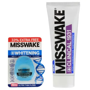 خمیر دندان میسویک مدل total 8 حجم 75 میلی لیتر به همراه نخ دندان مدل Whitening