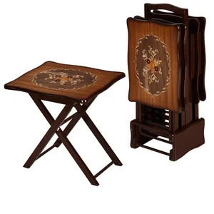 میز عسلی چشمه نور کد A-134-BR مجموعه 4 عددی