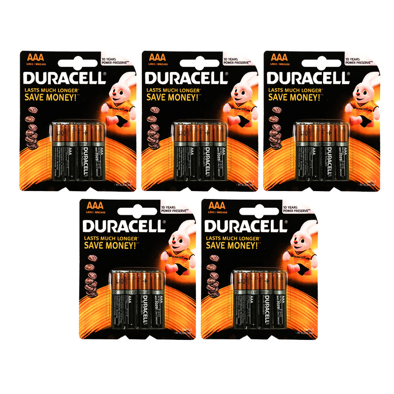 باتری نیم قلمی دوراسل مدل Plus Power-AAA20 بسته 20 عددی