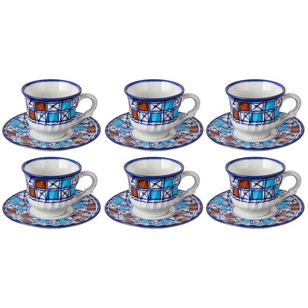 سرویس چای خوری چینی میبد مروارید طرح شطرنجی کد 78062