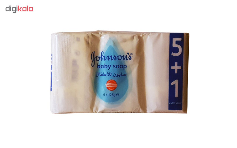 صابون بچه جانسون مدل Tender وزن 125 گرم بسته 6 عددی