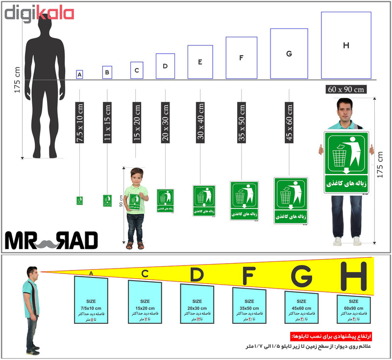 تابلو شرایط ایمن مستر راد طرح زباله های کاغذی کد THG033