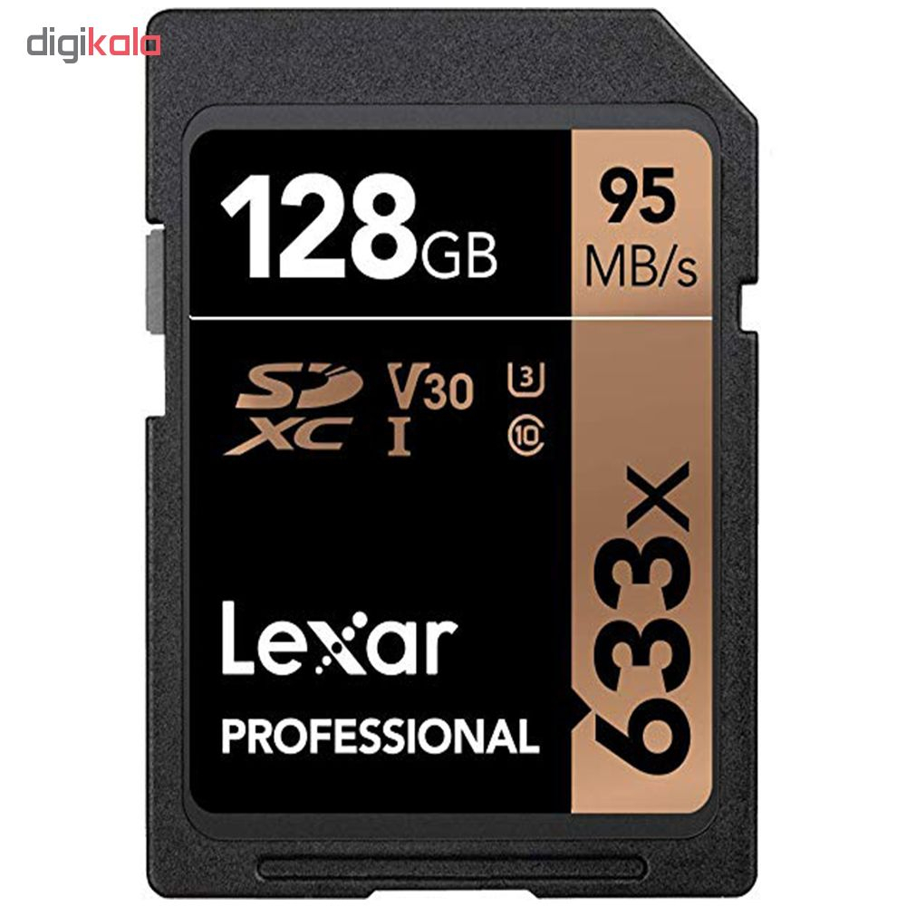 کارت حافظه SDXC لکسار مدل Professional کلاس 10 استاندارد UHS-I U3 سرعت 95MBps ظرفیت 128 گیگابایت