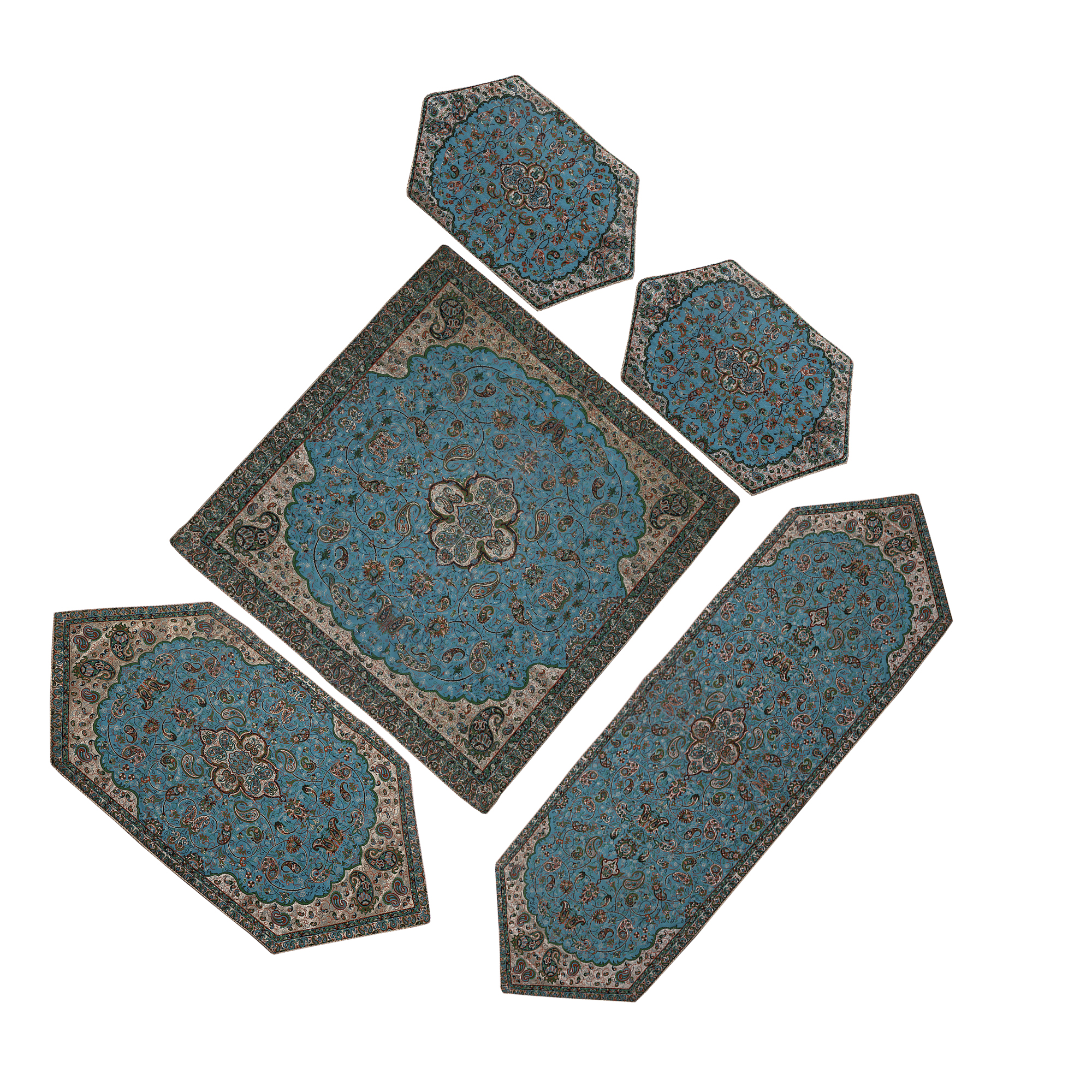 ست 5 تکه رومیزی ترمه کد 4059