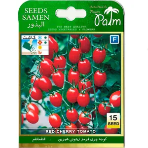 بذر گوجه چری قرمز زیتونی شیرین پالم کد 62 بسته 15 عددی