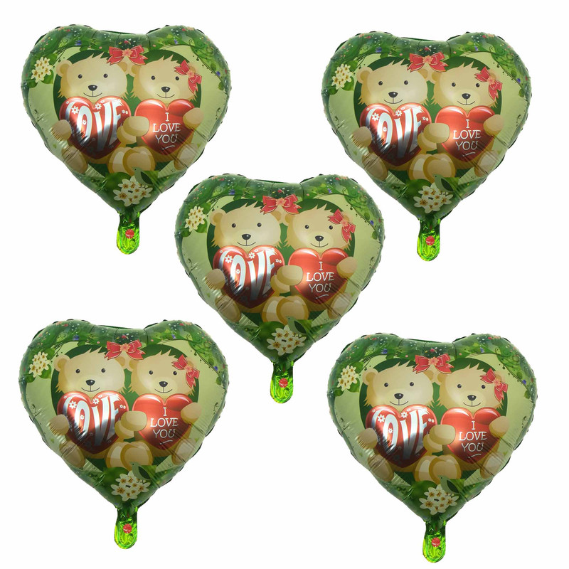 بادکنک فویلی طرح Lovely bear کد 205 بسته 5 عددی