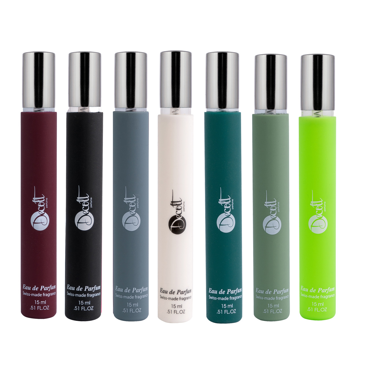 عطر جیبی دکلت کد 168 حجم 15 میلی لیتر مجموعه 7 عددی