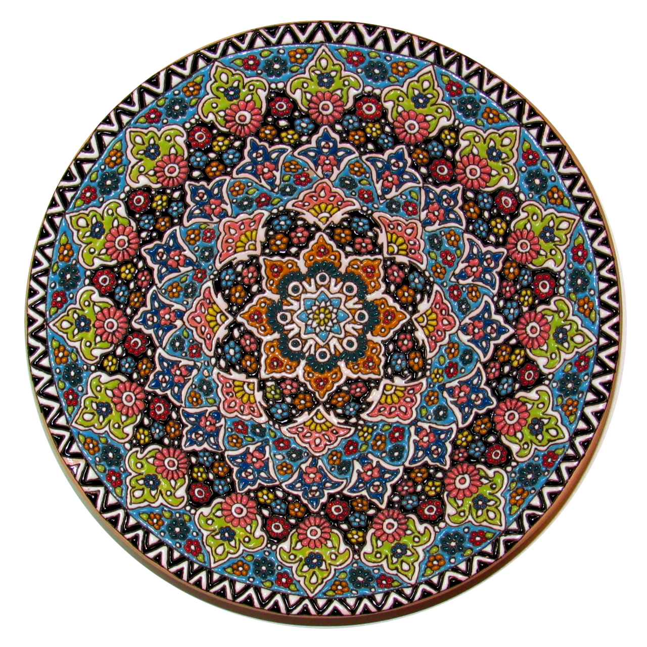 بشقاب میناکاری سفالی کد b601