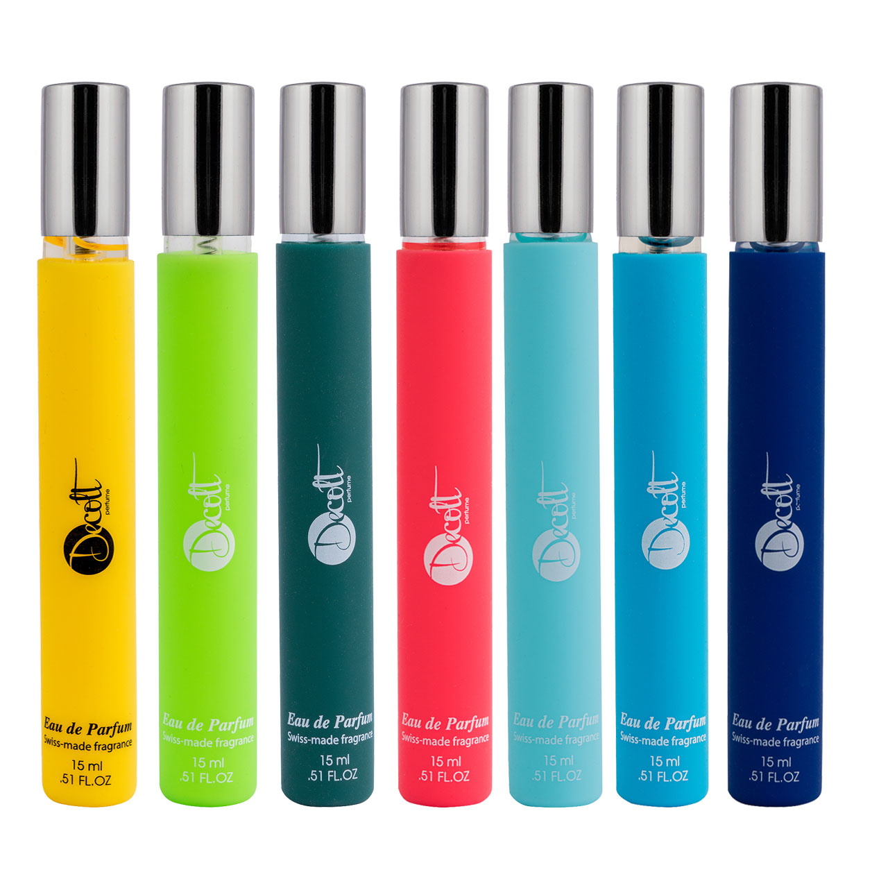 عطر جیبی دکلت کد 172 حجم 15 میلی لیتر مجموعه 7 عددی