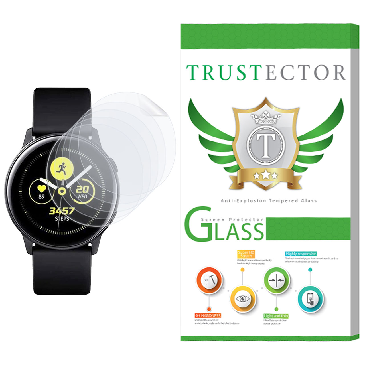 محافظ صفحه نمایش تراستکتور مدل GNF مناسب برای مچ بند هوشمند سامسونگ Watch Active بسته 5 عددی