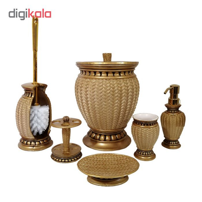 ست سرویس بهداشتی 6 پارچه طرح حصیری کد SC621