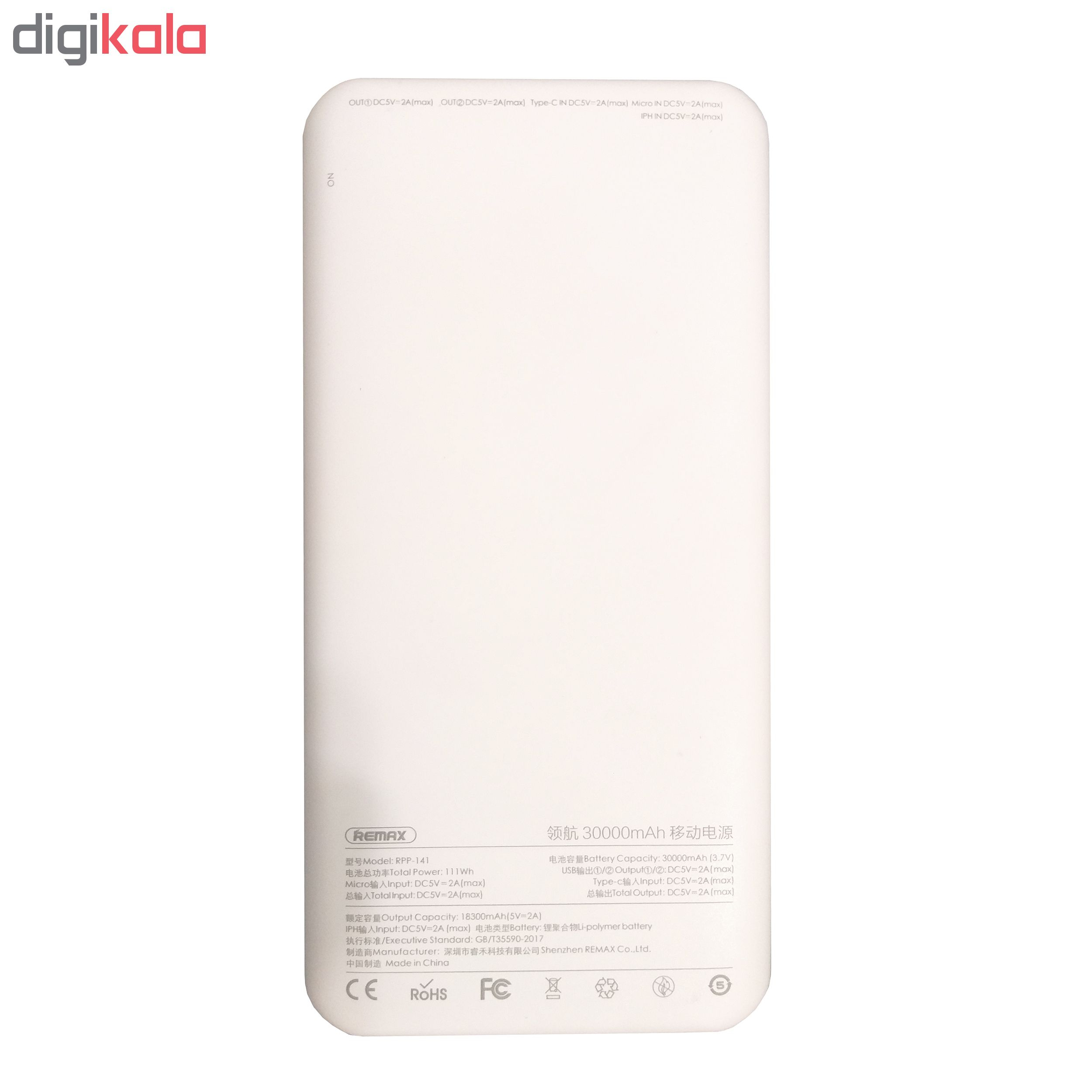 شارژر همراه ریمکس مدل RPP-141 ظرفیت 30000 میلی آمپر ساعت شارژر همراه ریمکس مدل RPP-141 ظرفیت 30000 میلی آمپر ساعت