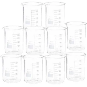 بشر آزمایشگاه مدل beaker ظرفیت 250 میلی لیتر بسته 10 عددی