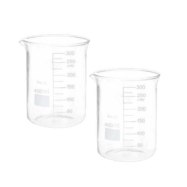 بشر آزمایشگاه مدل beaker ظرفیت 400 میلی لیتر بسته 2 عددی