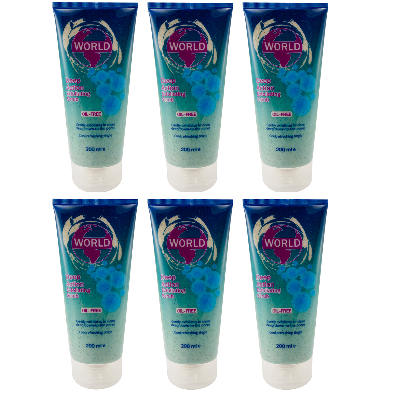 اسکراب لایه بردار ورد کالر مدل Deep action exfolianting حجم 200 میلی لیتر بسته 6 عددی