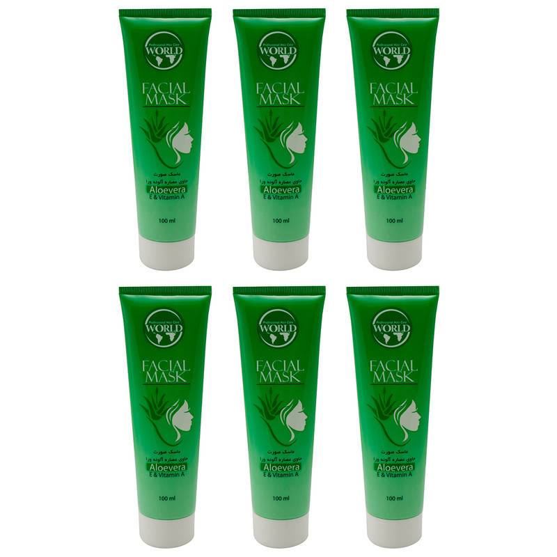ماسک صورت وردکالر مدل Aloevera حجم 100 میلی لیتر بسته 6 عددی