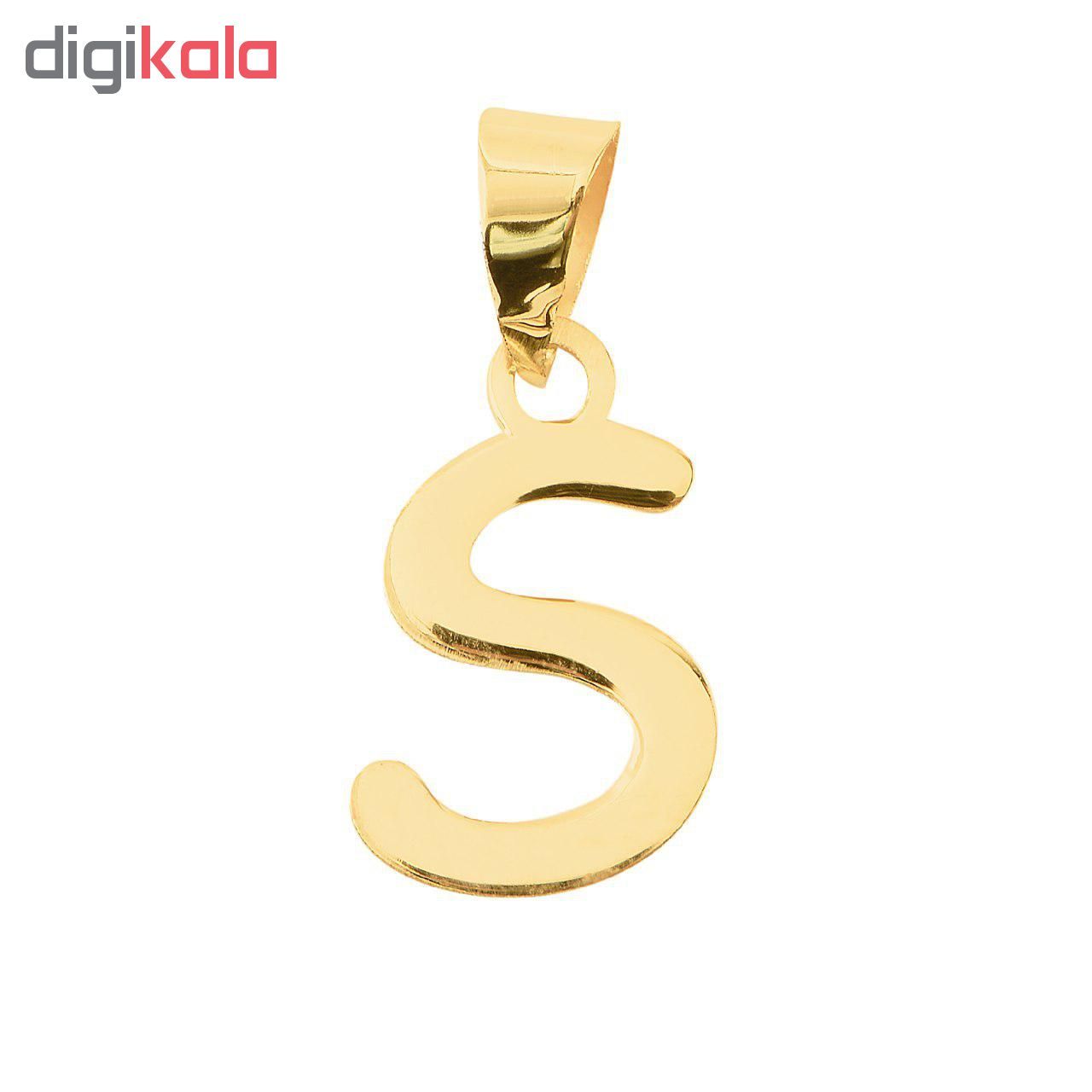 آویز گردنبند طلا 18 عیار زنانه کابوک طرح S کد C0224 -  - 2
