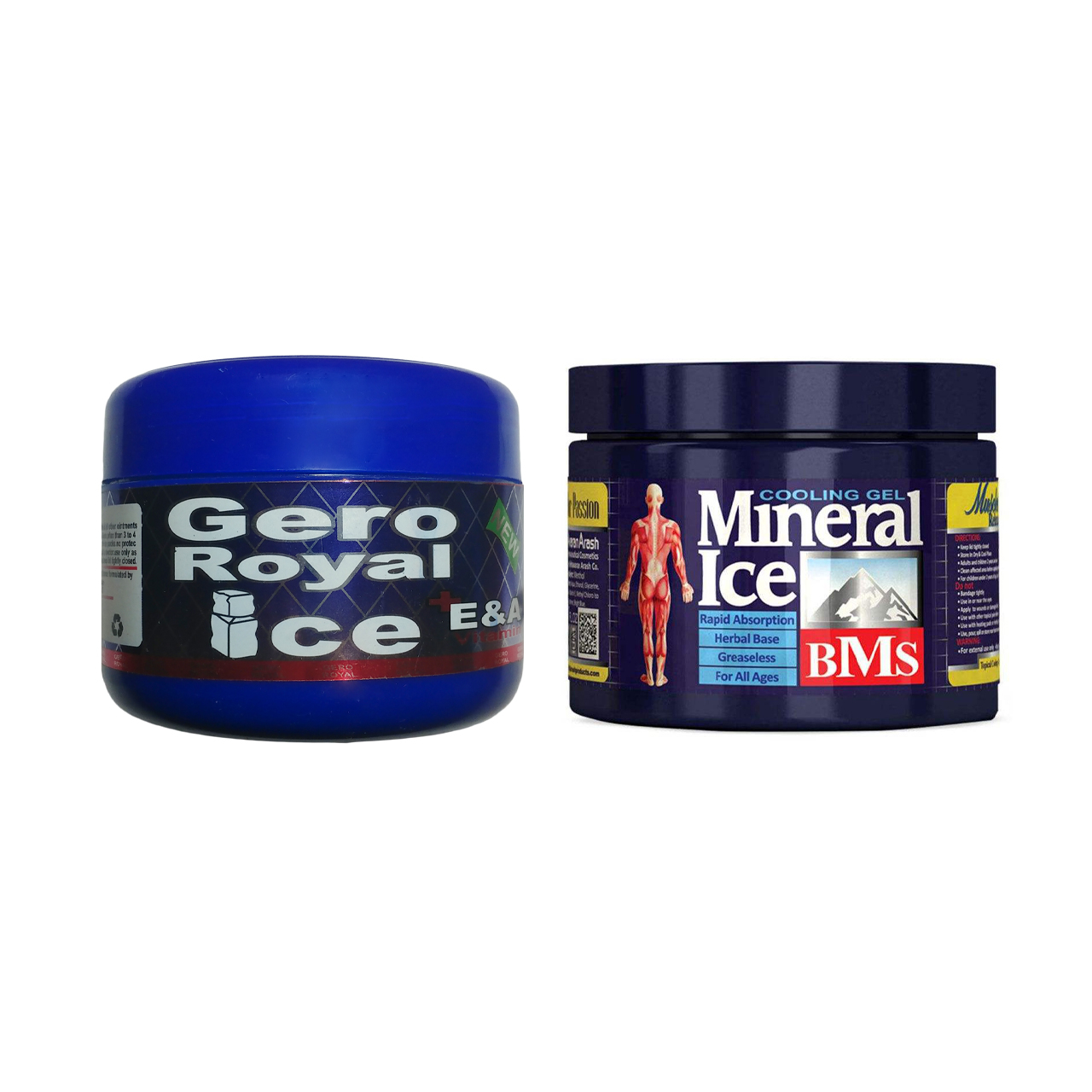 ژل خنک کننده ضد درد گرو رویال مدل ICE حجم 200 میلی لیتر به همراه ژل خنک کننده ضد درد مینرال آیس مدل BMS حجم 200 میلی لیتر