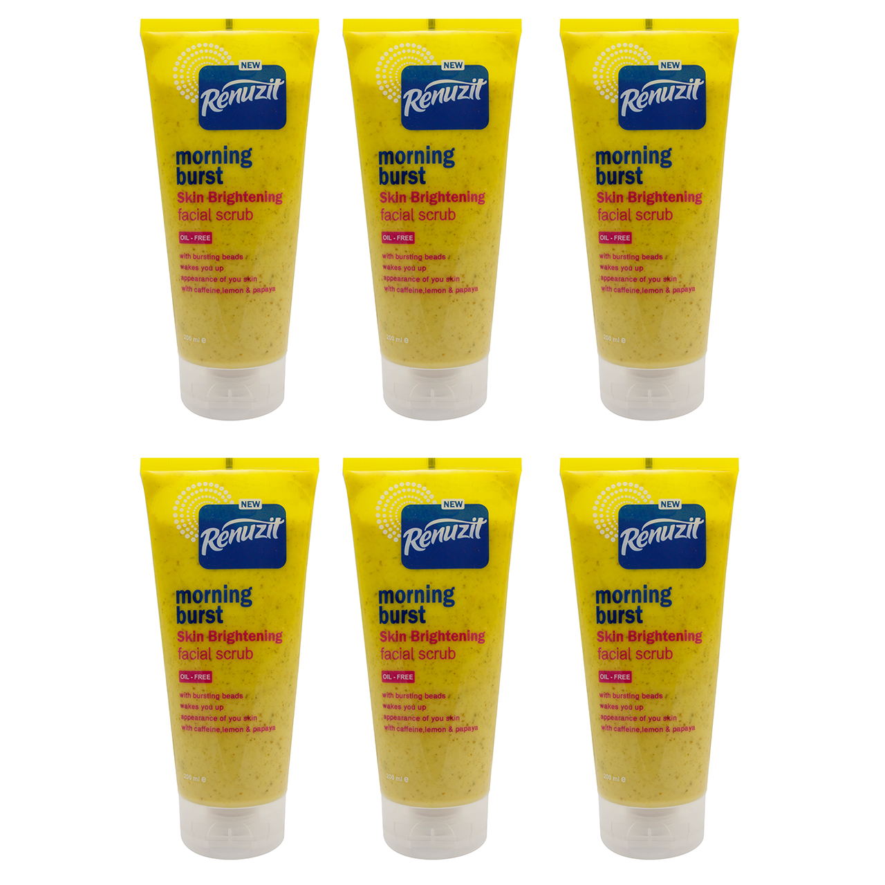 اسکراب سفید کننده رینو زیت مدل morning burst حجم 200 میلی لیتر بسته 6 عددی