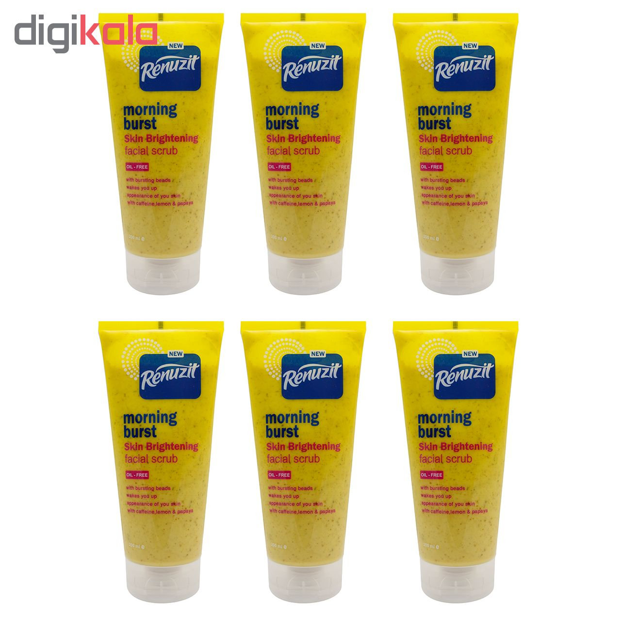 اسکراب سفید کننده رینو زیت مدل morning burst حجم 200 میلی لیتر بسته 6 عددی