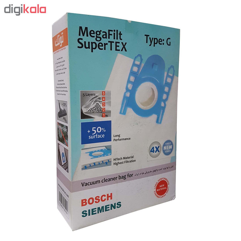 کیسه جاروبرقی توتک مدل 11001 مناسب برای جاروبرقی های زیمنس و بوش