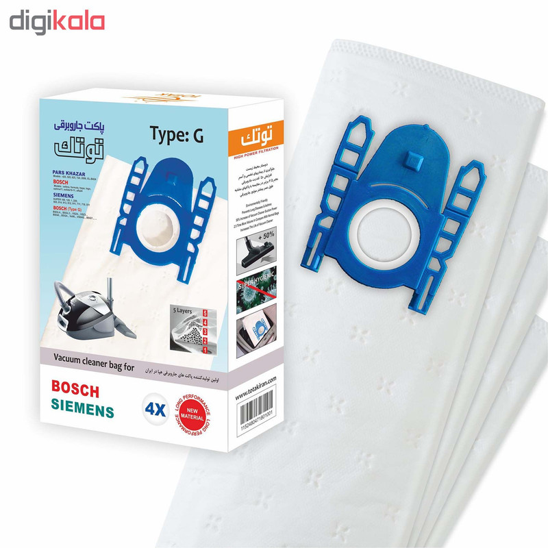 کیسه جاروبرقی توتک مدل 11001 مناسب برای جاروبرقی های زیمنس و بوش