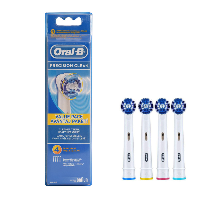 سری یدک مسواک برقی اورال-بی مدل PRECISION CLEAN بسته 4 عددی