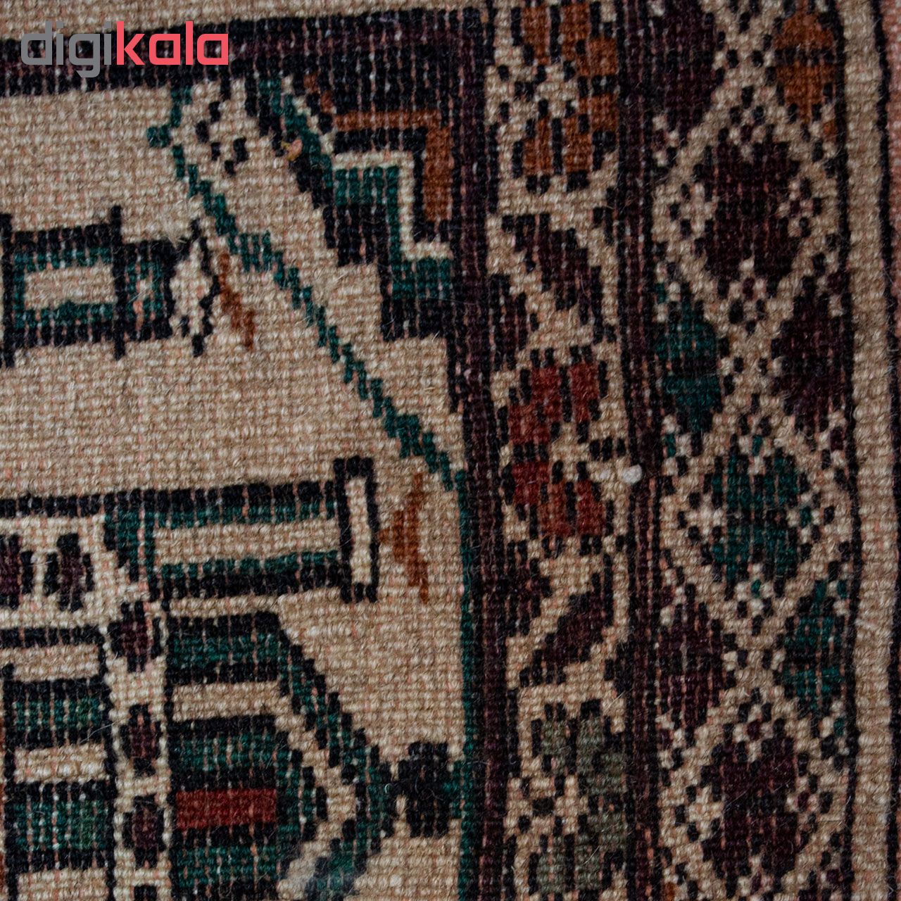 فرش دستباف قدیمی یک متری طرح ترکمن کد 7130