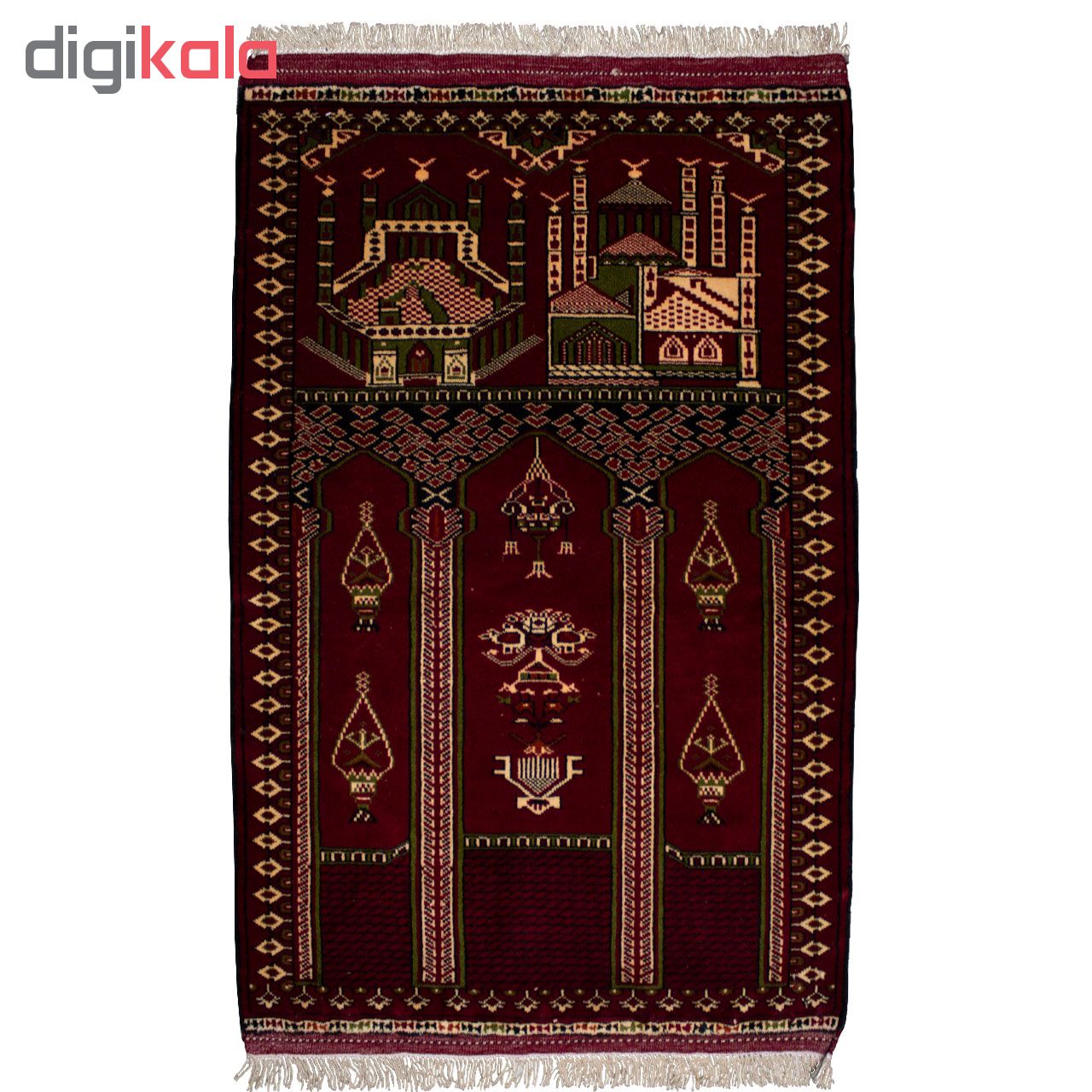 فرش دستباف قدیمی یک متری طرح ترکمن کد 7133
