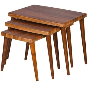 میز عسلی چشمه نور کد D-122-BR مجموعه 3 عددی