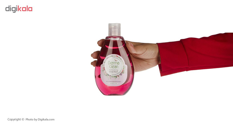 شامپو بدن خوشبو کننده درماکلین حاوی عصاره شکوفه گیلاس حجم 300 میلی لیتر