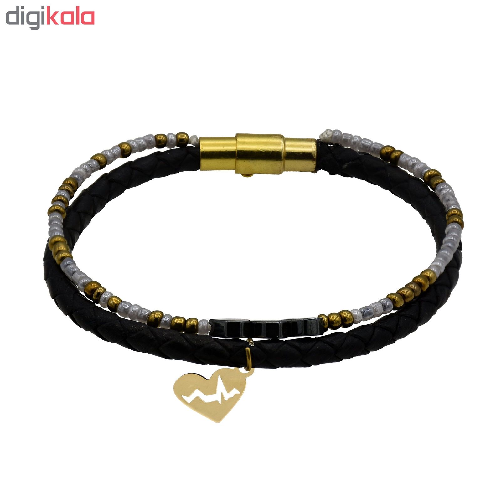 دستبند طلا 18 عیار زنانه آمانژ طرح قلب کد 512D2959