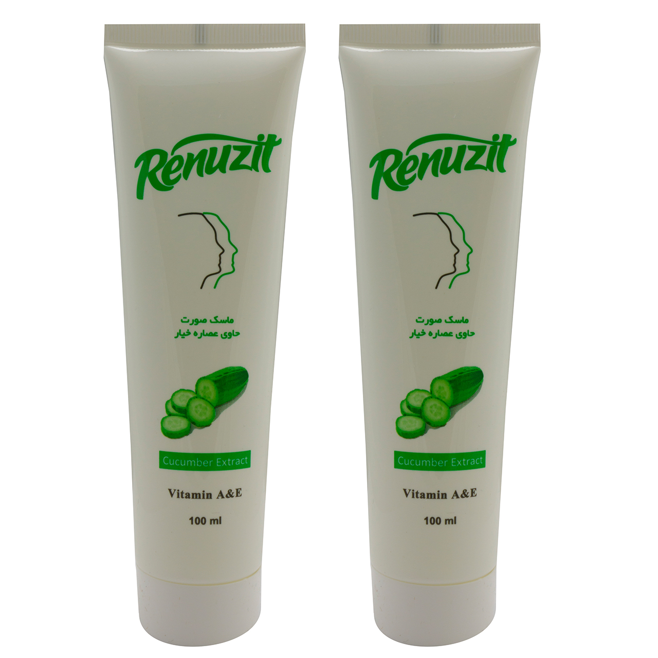 ماسک صورت رینو زیت مدل خیار حجم 100 میلی لیتر مجموعه 2 عددی